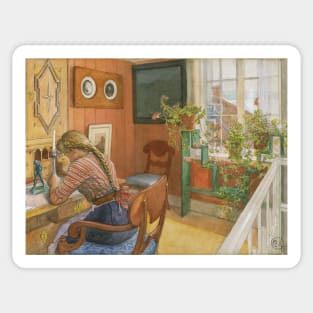 Letter-Writing by Carl Larsson Sticker